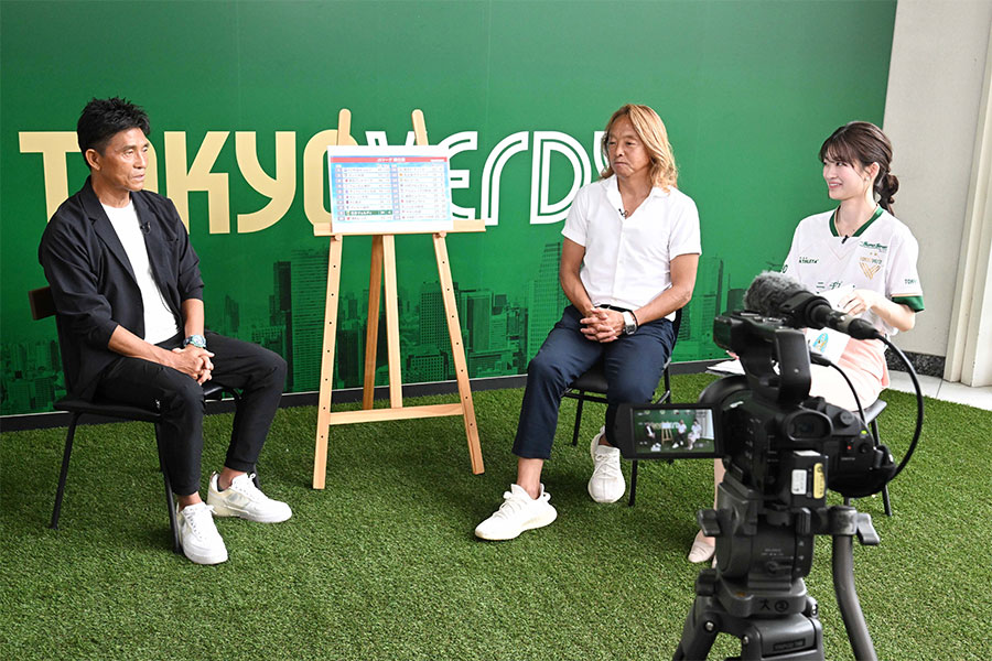 東京ヴェルディ応援番組『カモン！ヴェルディ！！』を収録している様子【写真：徳原隆元】