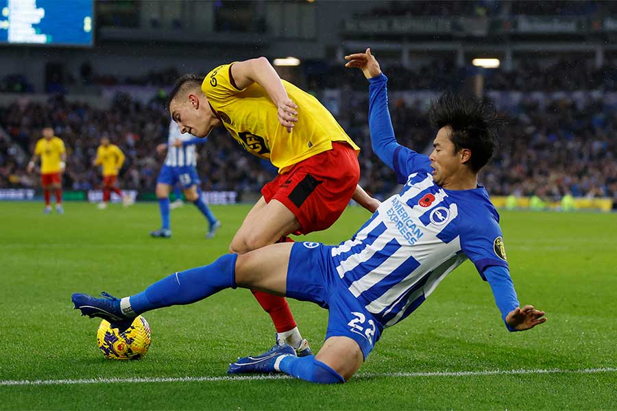シェフィールド戦に途中出場した三笘薫【写真：ロイター】