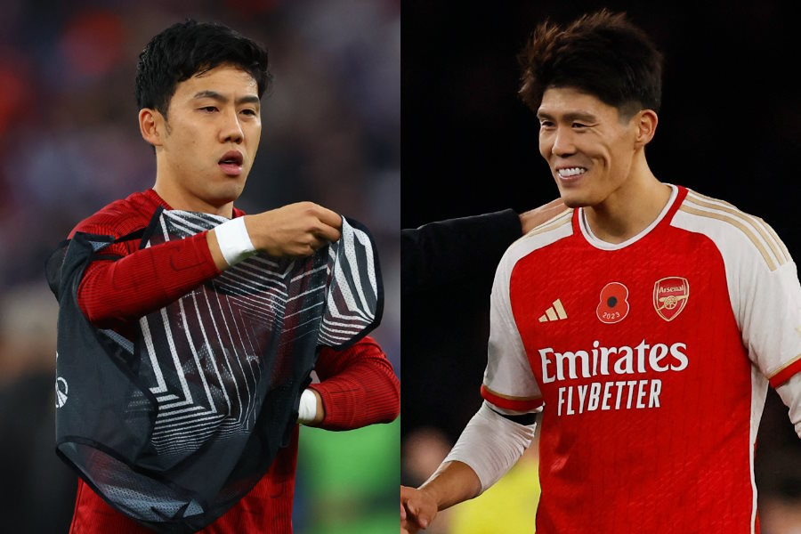 遠藤航（左）と冨安健洋【写真：ロイター】