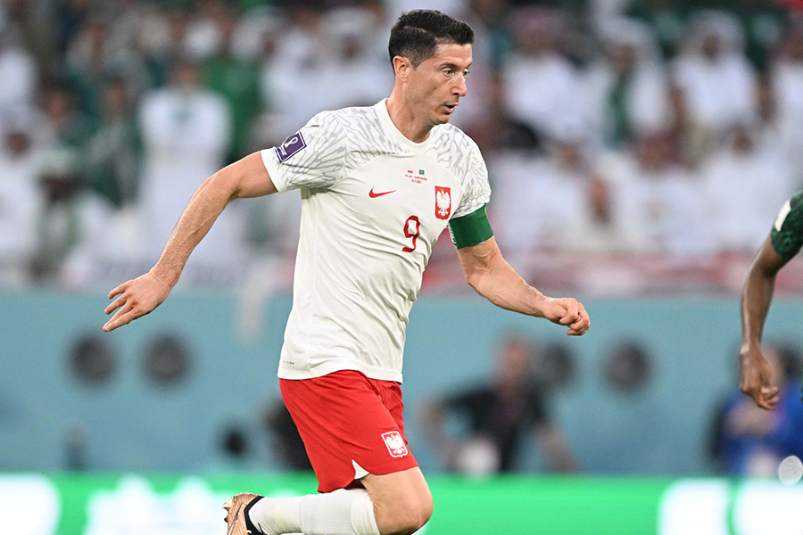W杯初ゴールを決めたレバンドフスキ【写真:徳原隆元( FOOTBALL ZONE特派)】