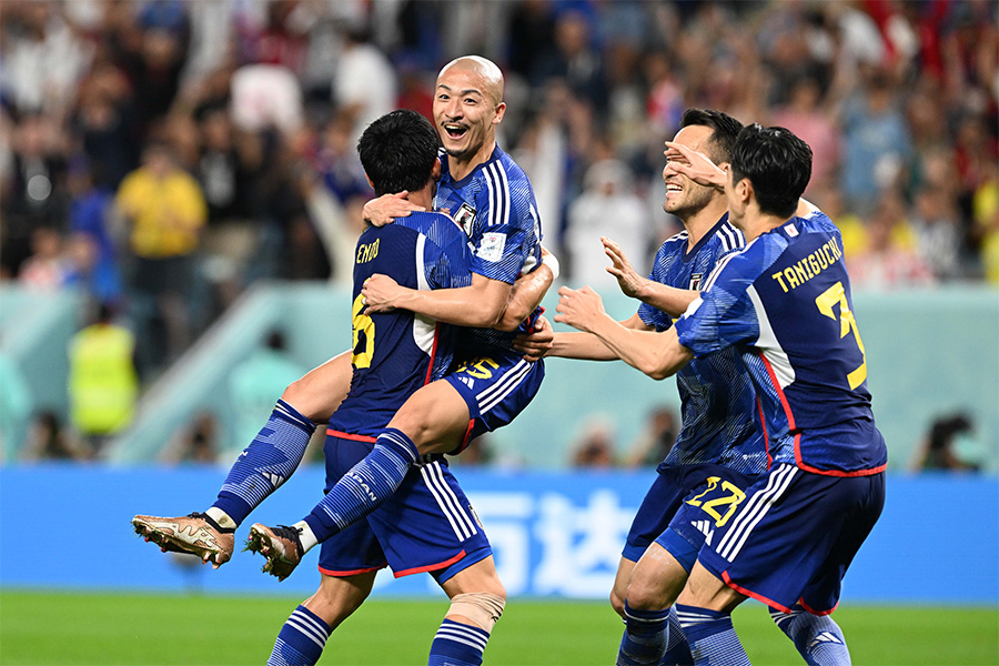 W杯初ゴールを決めた前田大然【写真：徳原隆元（FOOTBALL ZONE特派）】