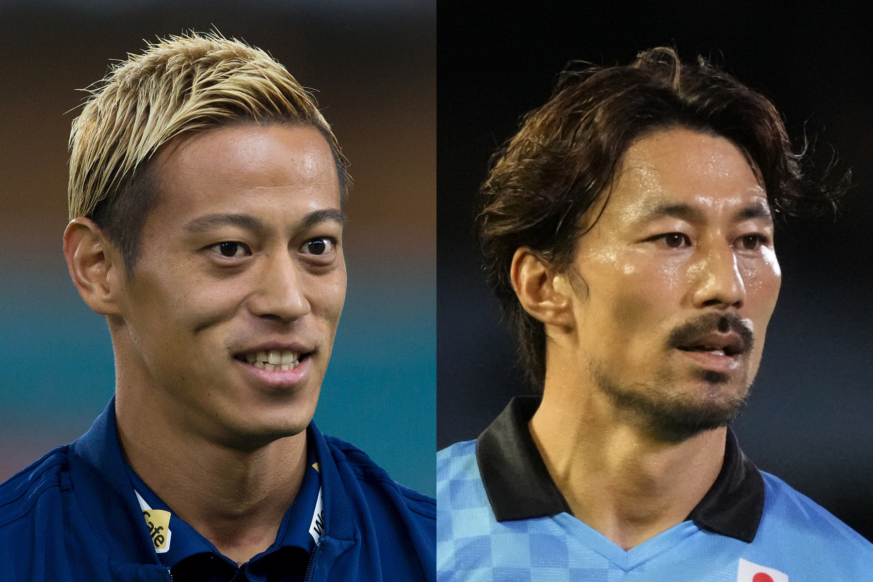 本田圭佑と家長昭博がマッチアップ【写真：Getty Images】