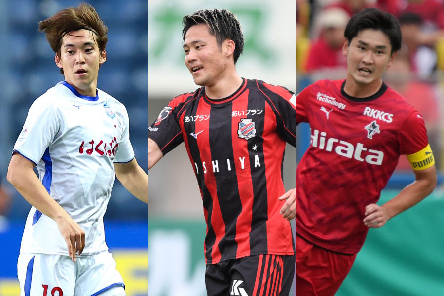 (左から)三浦颯太、小柏剛、平川怜【写真:Getty Images】