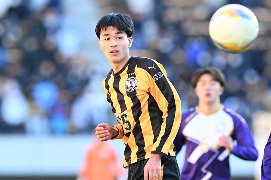 前橋育英の佐藤耕太【写真:徳原隆元】