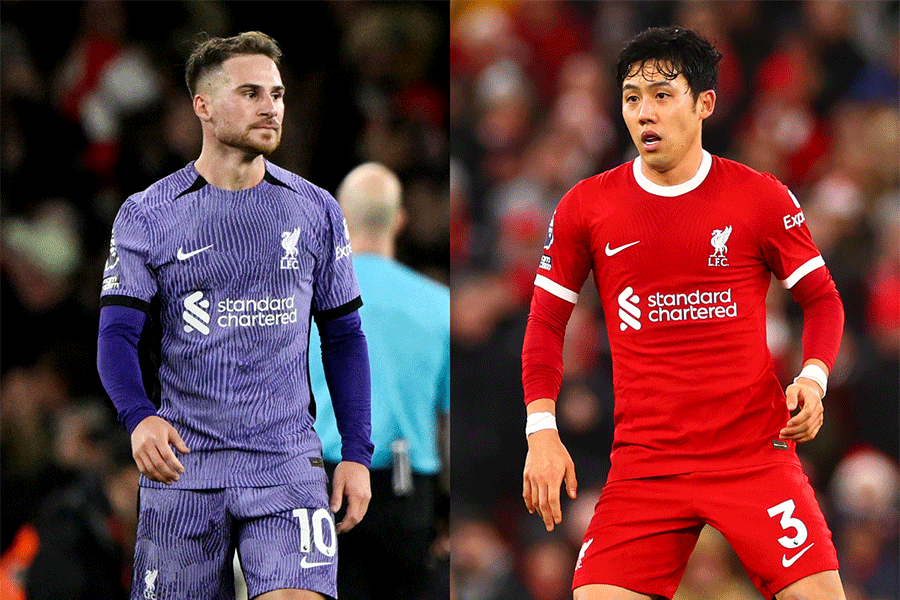 リバプールでプレーするマック・アリスターと遠藤航【写真:ロイター & Getty Images】