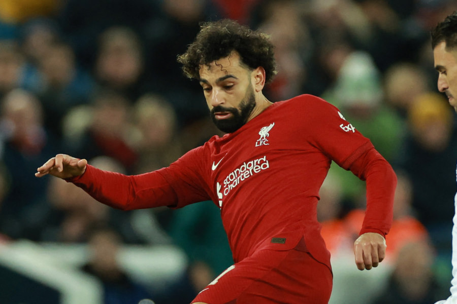 サラーがレアル戦でゴールを決めるも、リバプールは5失点で大敗【写真：ロイター】