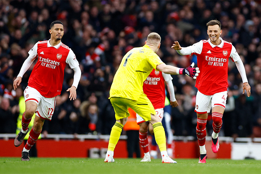 ボーンマスに大逆転勝利を収めたアーセナル【写真：ロイター】