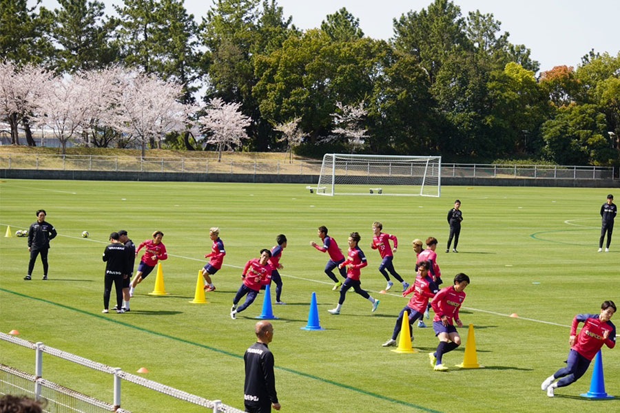 セレッソ大阪が公開練習を行った【写真:FOOTBALL ZONE編集部 】