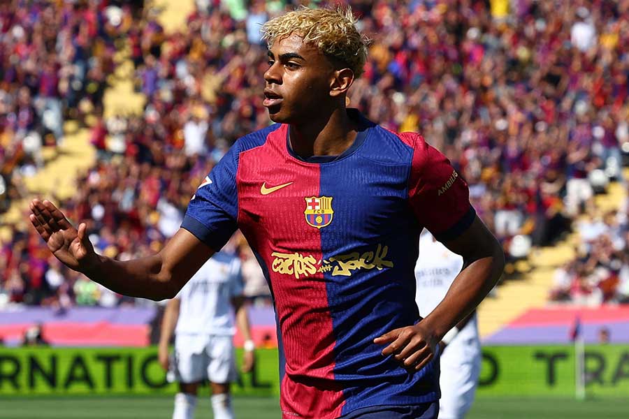 バルセロナのラミン・ヤマル【写真:ロイター】