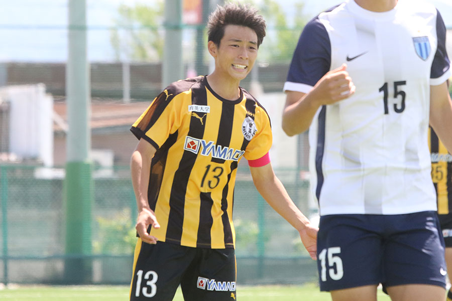 前橋育英の坪井蒼季【写真：FOOTBALL ZONE編集部】