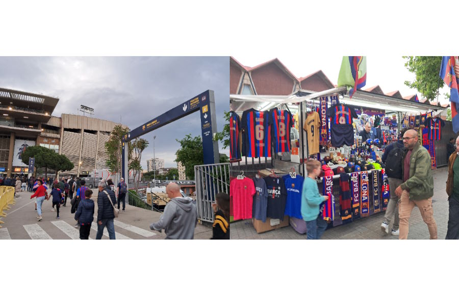 ソシエダ戦が行われたバルセロナの本拠地カンプ・ノウの賑わい【写真:高橋智行】