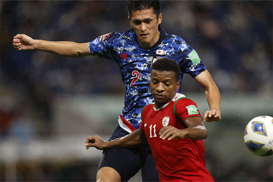 2021年9月のオマーン戦に出場していた植田直通【写真：Yukihito Taguchi】