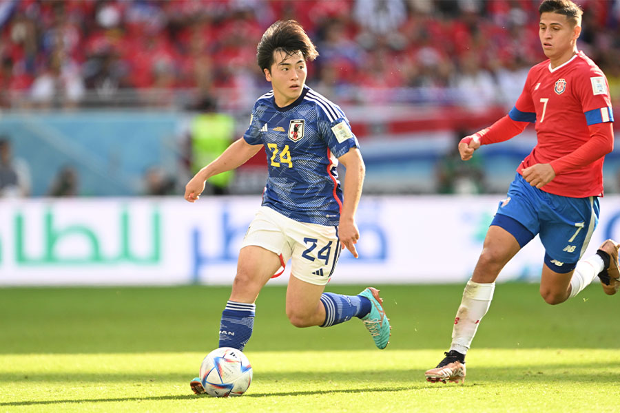 2022年のワールドカップに出場した相馬勇紀【写真：徳原隆元】