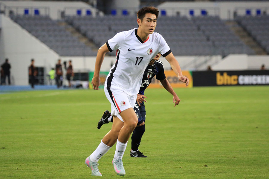 日本戦に出場したホンコン・チャイナ代表・陳晉一【写真：Noriko NAGANO】