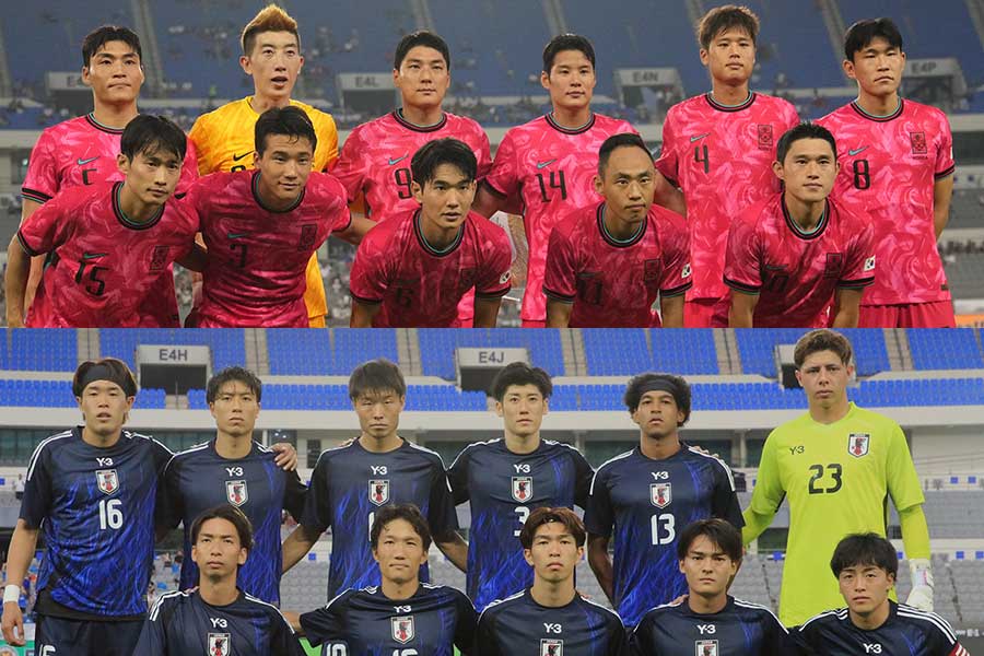 15日に対戦を控える韓国代表と森保ジャパン【写真：GettyImages & Noriko NAGANO】