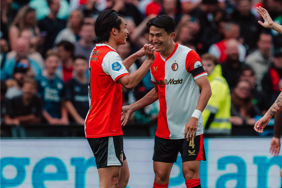 フェイエノールトで共闘する上田綺世と渡辺剛　【写真：Pro Shots/アフロ】