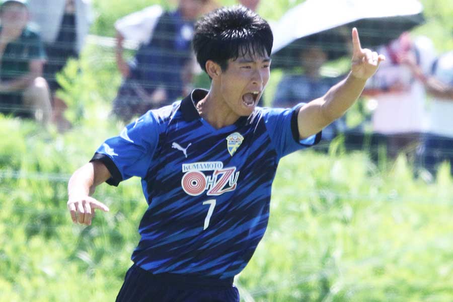 大津の岩﨑天利【写真：FOOTBALL ZONE編集部 】