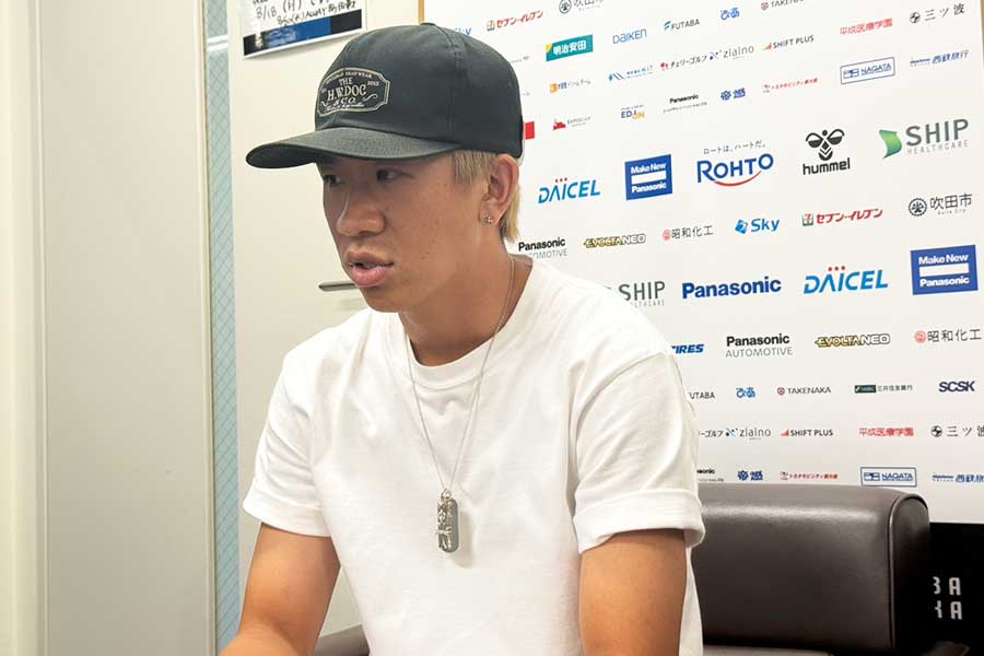 G大阪に復帰した初瀬亮【写真：FOOTBALL ZONE編集部】