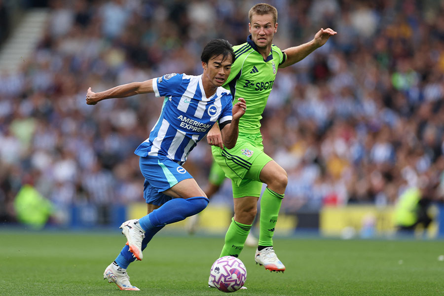 フルハム戦にスタメン出場した三笘薫【写真：ロイター】