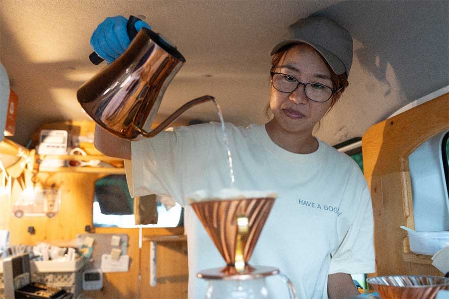 こだわりのハンドドリップコーヒーも人気メニュー【写真:増田美咲】