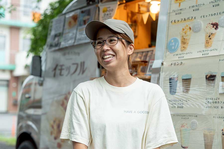 ちふれASエルフェン埼玉のバンディエラ・薊理絵さんのセカンドキャリアはキッチンカー店主【写真:増田美咲】