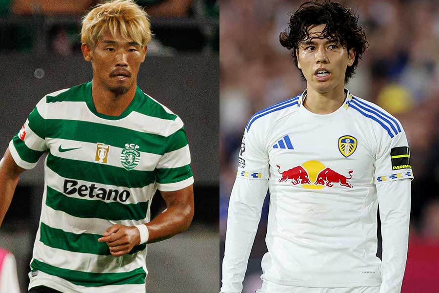 日本代表の守田英正(左)と田中碧【写真:ロイター & アフロ】