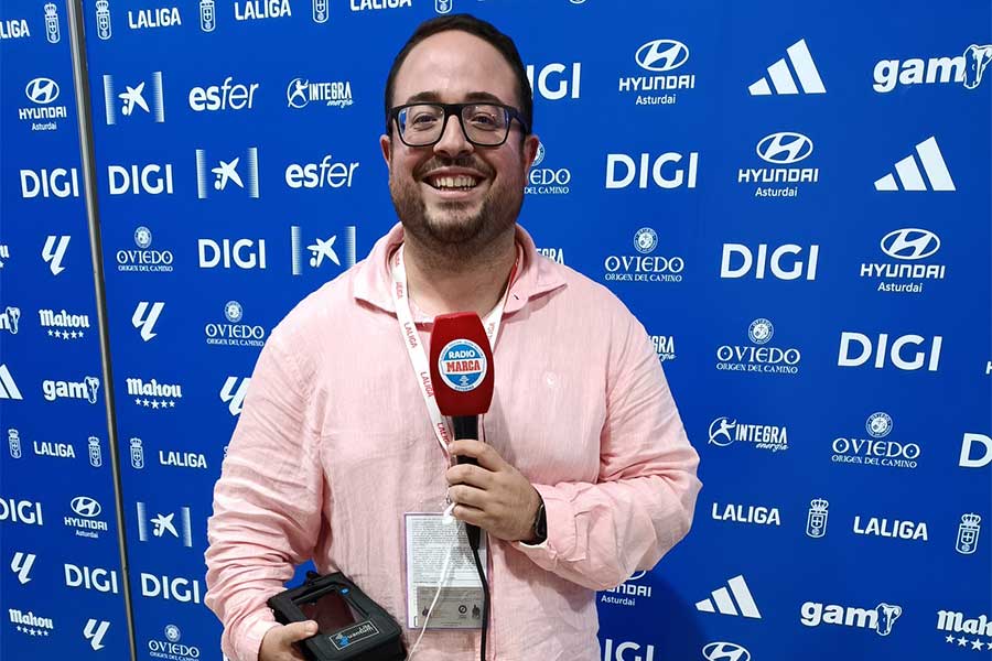 スペインのラジオ局「ラジオ・マルカ」のボルハ・フェルナンデス記者【写真：高橋智行】