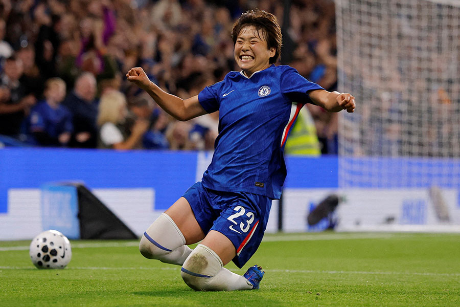 シティ戦でゴールを決めた浜野まいか【写真：ロイター】