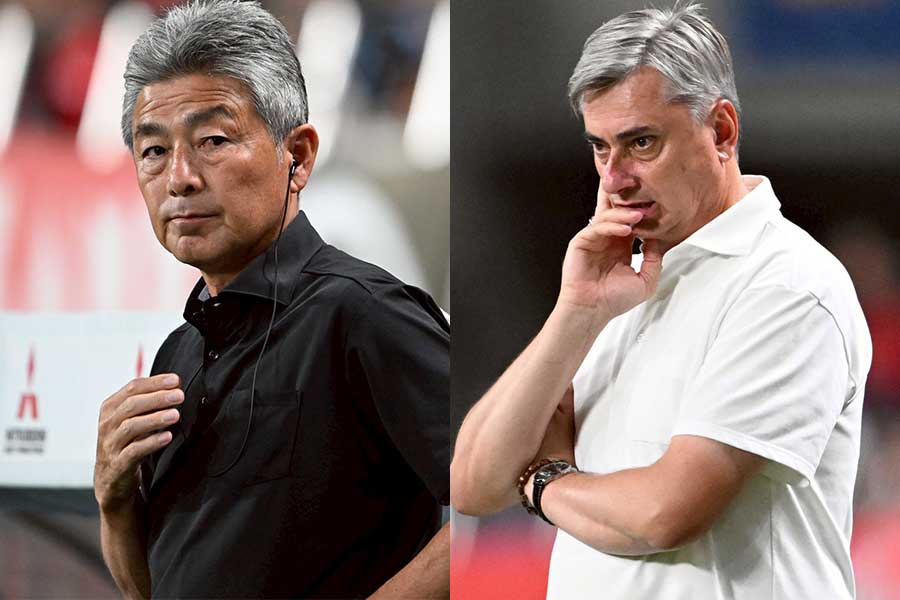 川崎の長谷部茂利監督（左）と浦和のマチェイ・スコルジャ監督【写真：徳原隆元】