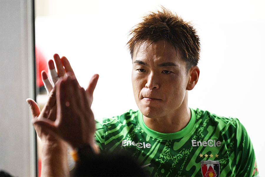 西川周作が鹿島戦に向けて「決着をつけたい」と意気込んだ【写真：徳原隆元】