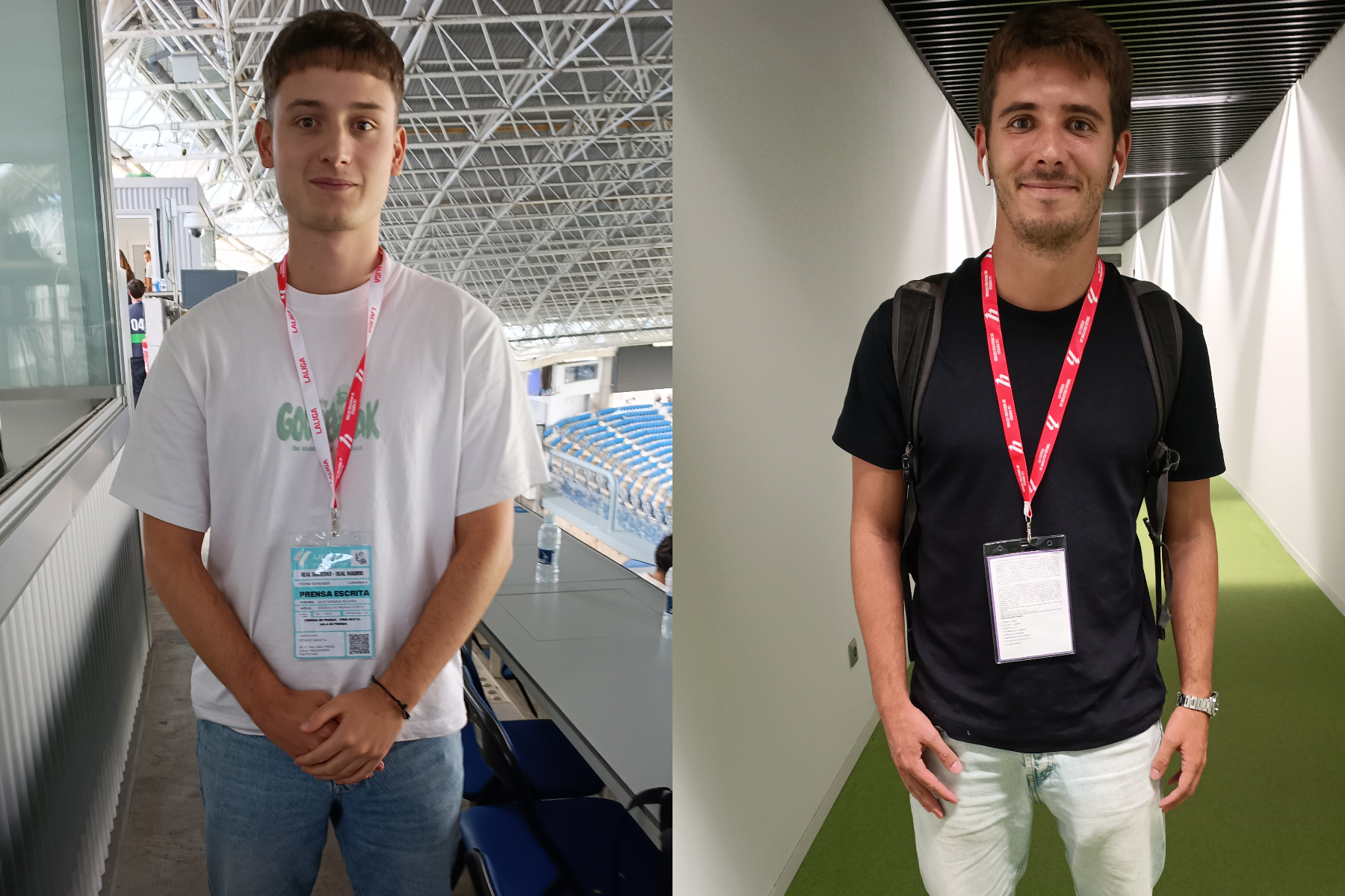 （左から）スペインの通信社「EFE通信」のアドゥル・サラスア記者、「カタルーニャ・ラジオ」のフランセスク・リポル記者【写真：高橋智行】