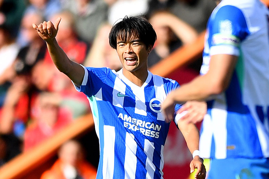 三笘薫が今季初ゴール【写真：REX/アフロ】