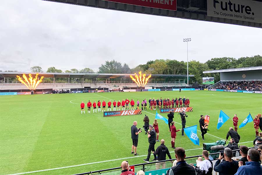 バックスタンドが改装中のLCライオネス本拠地【写真：山中 忍】