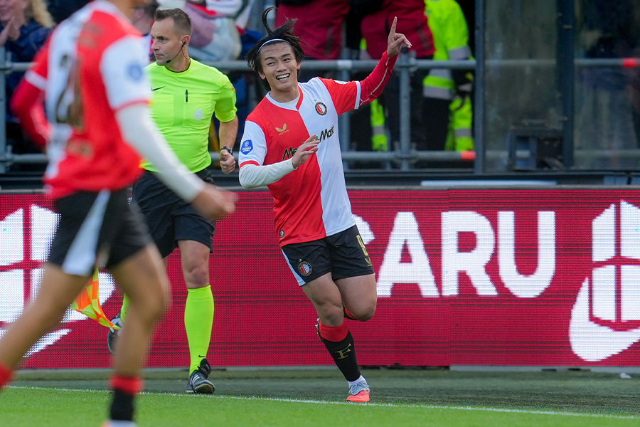 上田綺世がフローニンゲン戦で決勝ゴール【写真：Pro Shots/アフロ】