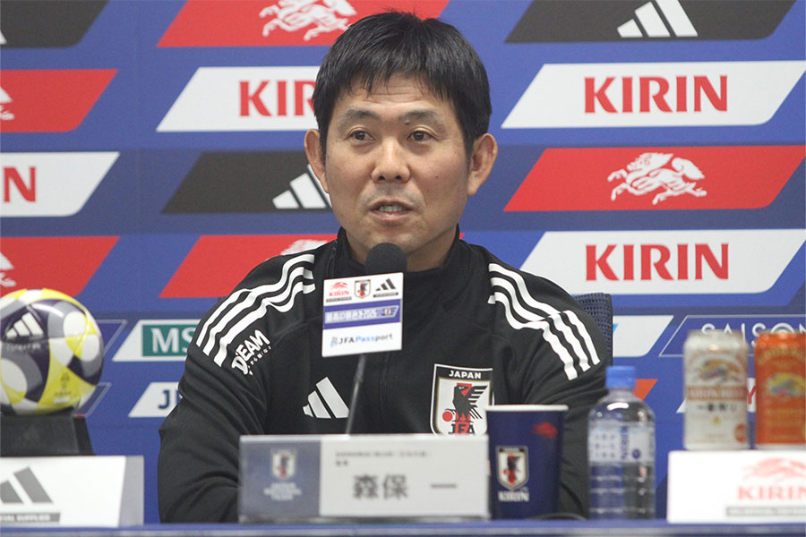 森保一監督が追加招集について話した【写真：FOOTBALL ZONE編集部】