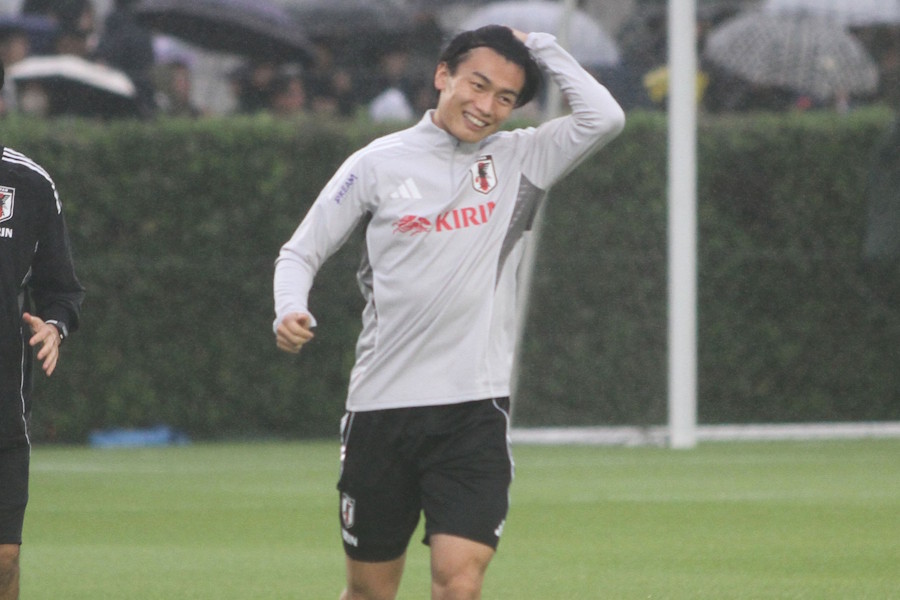 パラグアイ戦では同点ゴールを奪った上田綺世【写真：FOOTBALL ZONE編集部】