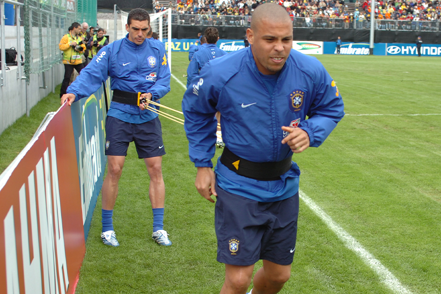 カメラマンの近くでトレーニングをしたロナウド【写真：徳原隆元】