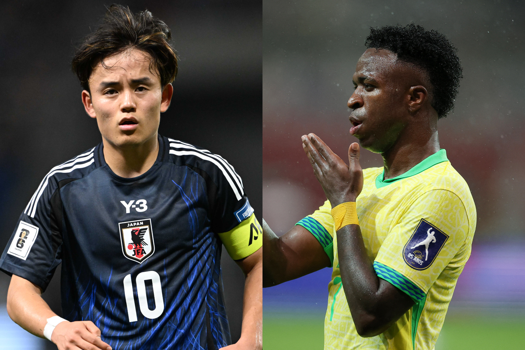 久保建英とヴィニシウス・ジュニオール【写真:徳原隆元 & ロイター】