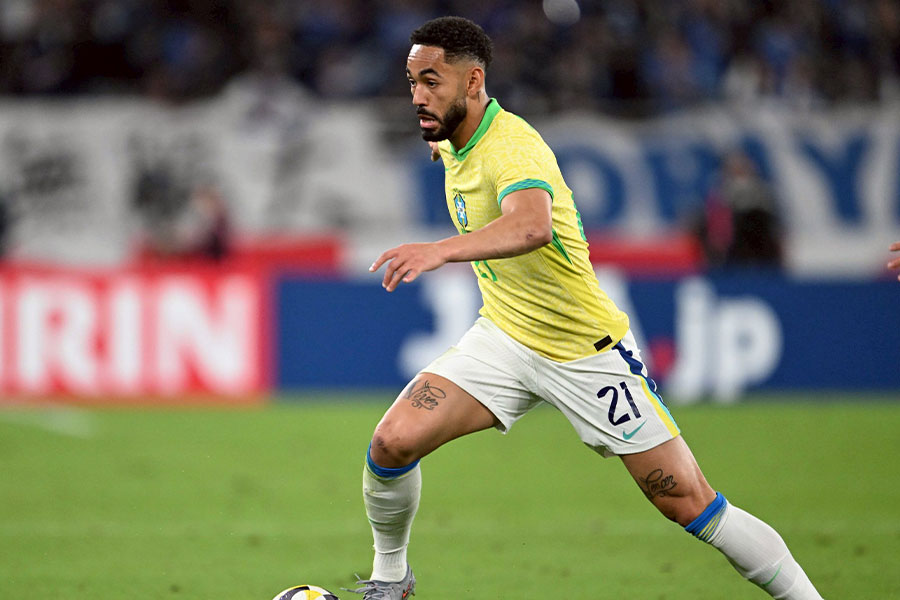 後半途中から出場したマテウス・クーニャ【写真:徳原隆元】