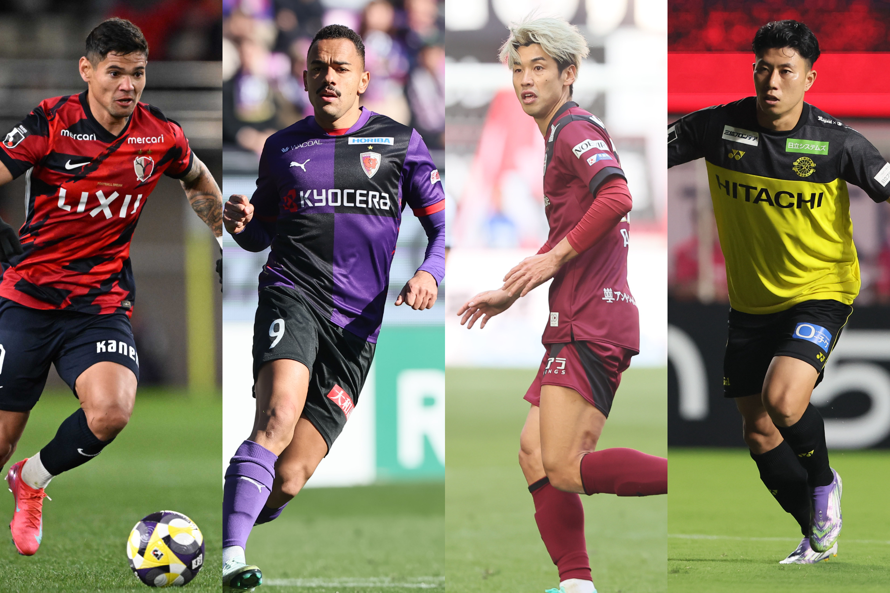 上位4チームのストライカーたち【写真:徳原隆元 & 柳瀬心祐】