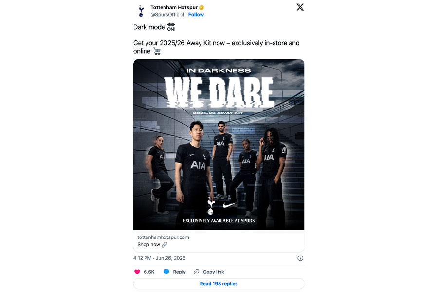 （画像はトッテナムの公式Xより）