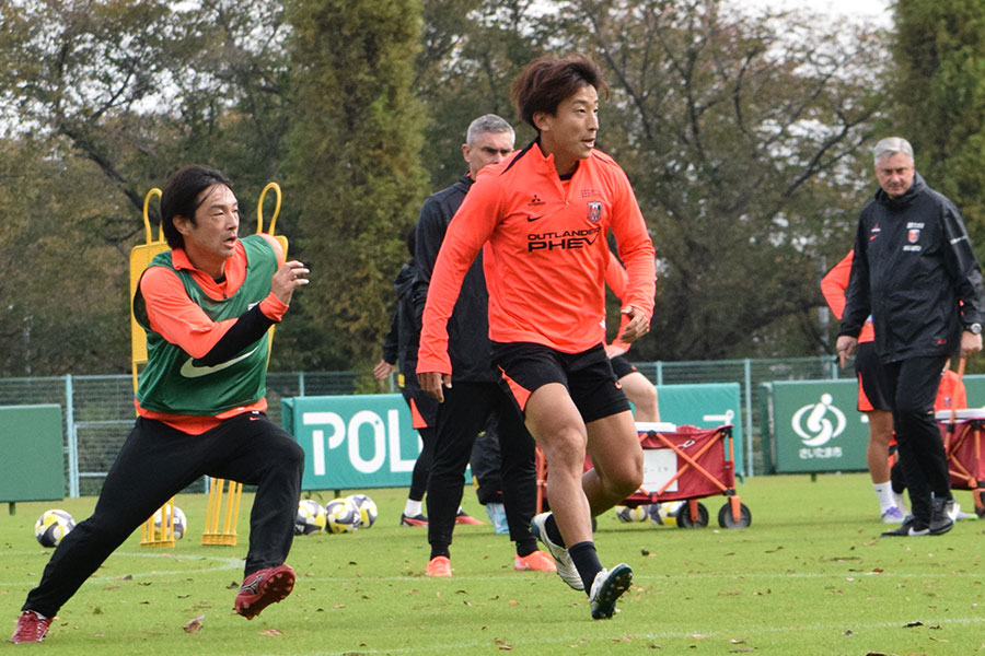 チーム活動に復帰をした金子拓郎【写真：轡田哲朗】