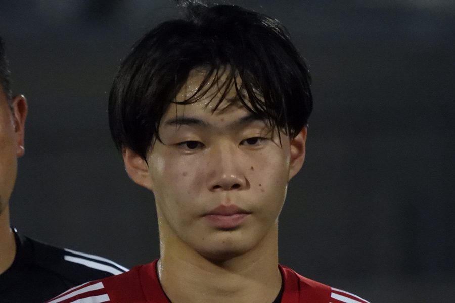 トレーニングに臨んだU-17日本代表・松浦大翔【写真:FOOTBALL ZONE編集部】