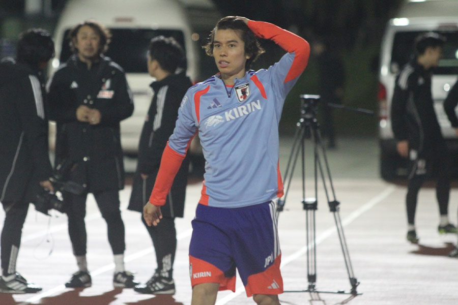 田中碧がガーナ戦に向けて気を引き締めた【写真：FOOTBALL ZONE編集部】