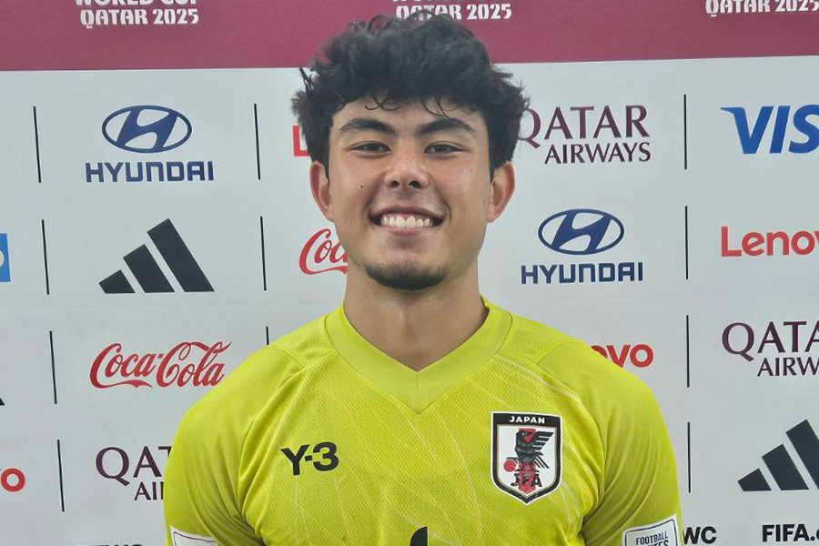 韓国メディアの取材に応じたU-17日本代表・村松秀司