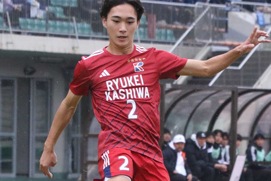 流通経済大柏の乙川宙【写真:FOOTBALL ZONE編集部】