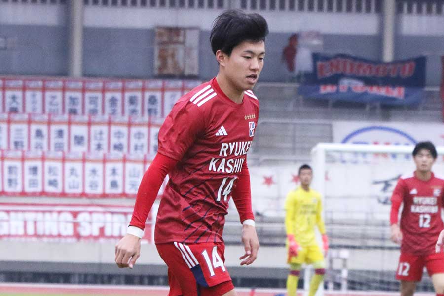 流通経済大柏の古川蒼真【写真：FOOTBALL ZONE編集部】