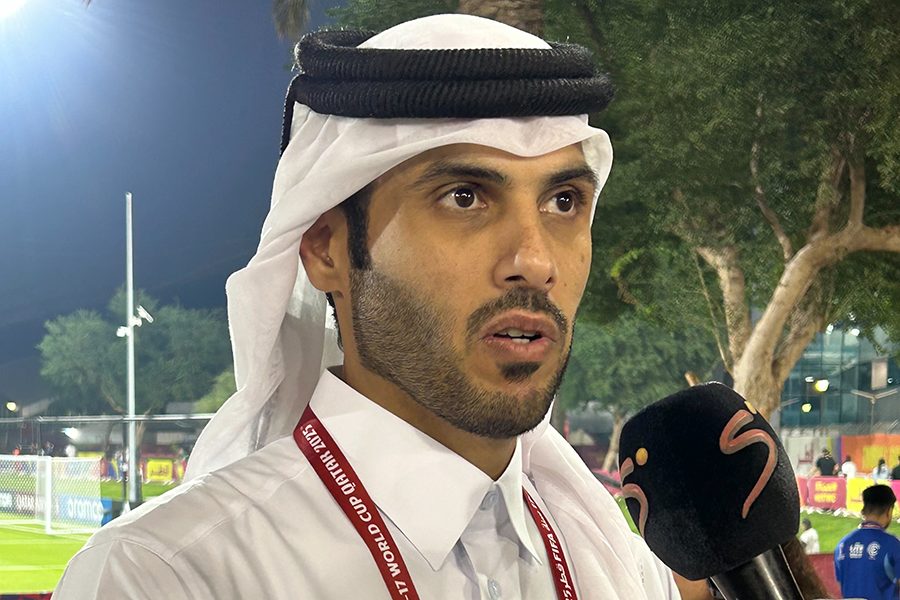 取材に応じた大会CEOのジャシム・アル・ジャシム氏【写真：FOOTBALL ZONE編集部】