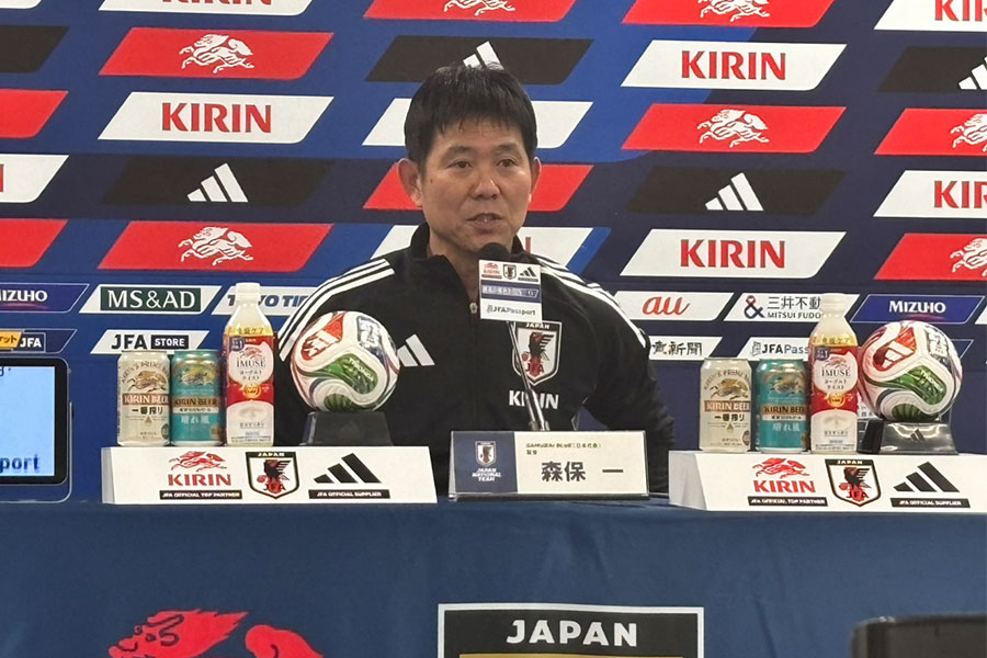 森保一監督がガーナ戦での起用法について言及【写真:河合 拓】