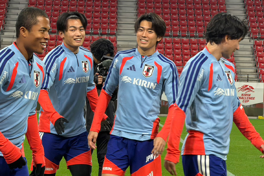 中村敬斗が代表への思いを語った【写真:FOOTBALL ZONE編集部 】